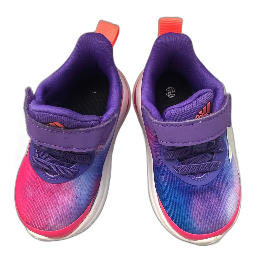 Adidas Fortarun Running Shoe Toddler Size 5K No-tie Elastic Shoelaces - Picture 3 of 10